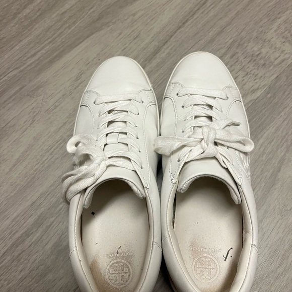 Tory Burch White Logo Sneakers - Picture 4 of 4